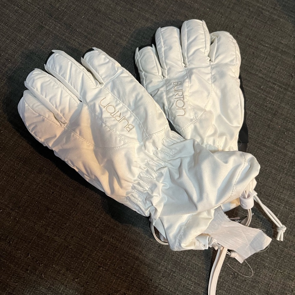 Used once! Burton White Ski Gloves